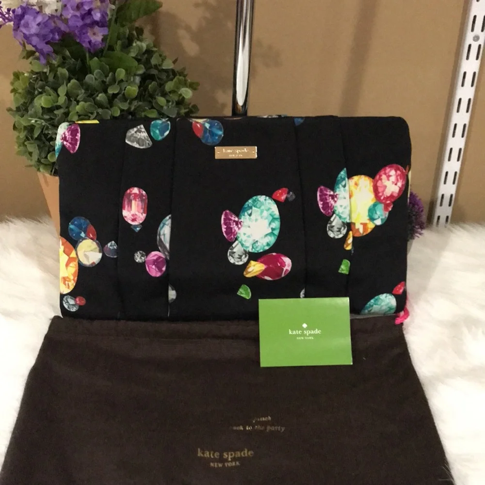 Kate Spade Holiday Printed Soft Canvas Clutch